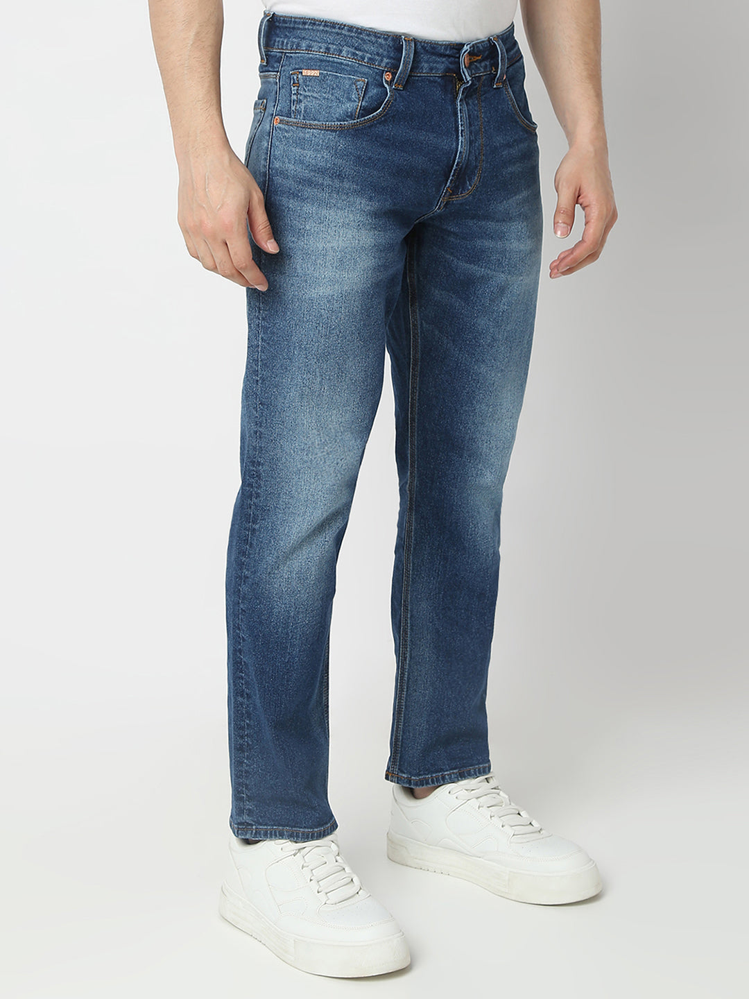 Spykar Mid Blue Comfort Fit Jeans For Men