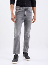Men Jeans Relaxed Fit Grey Mid Rise