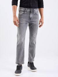 Men Jeans Relaxed Fit Grey Mid Rise