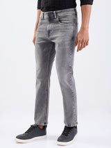 Men Jeans Relaxed Fit Grey Mid Rise