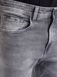 Men Jeans Relaxed Fit Grey Mid Rise