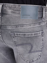 Men Jeans Relaxed Fit Grey Mid Rise