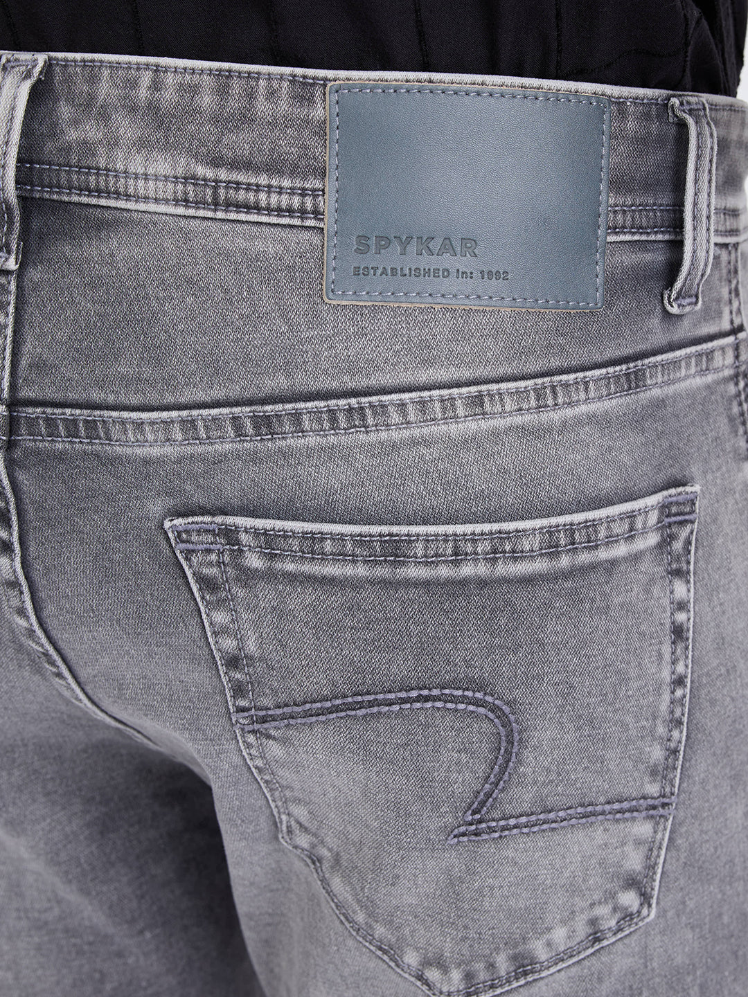 Men Jeans Relaxed Fit Grey Mid Rise