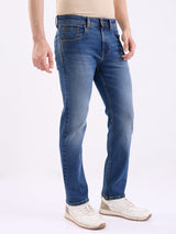 Men Jeans Relaxed Fit Blue Mid Rise