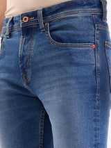 Men Jeans Relaxed Fit Blue Mid Rise