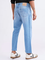 Men Jeans Relaxed Fit Light Blue Mid Rise