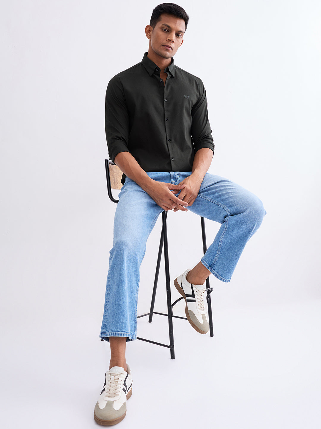 Spykar Light Blue Mid Rise Comfort Fit Casual Jeans For Men