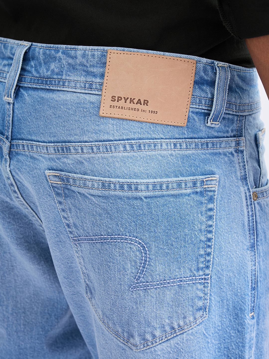 Spykar Light Blue Mid Rise Comfort Fit Casual Jeans For Men