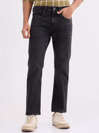Men Jeans Relaxed Fit Black Mid Rise