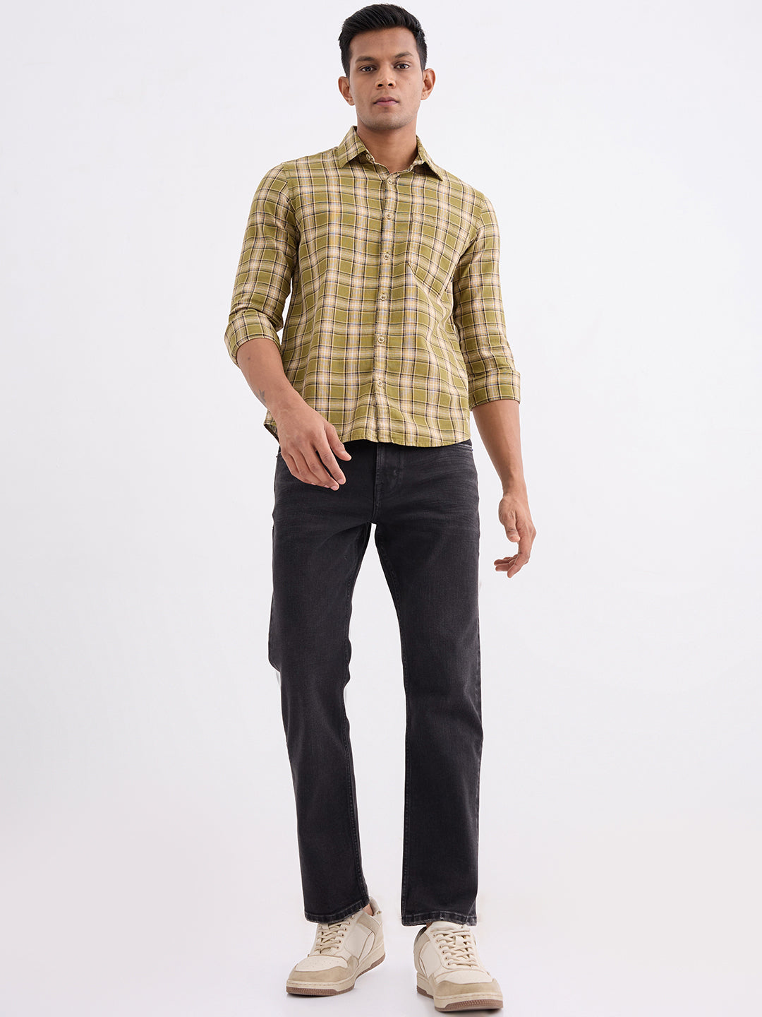 Spykar Black Mid Rise Comfort Fit Casual Jeans For Men