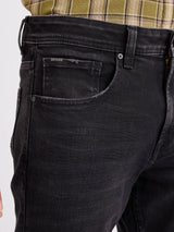 Men Jeans Relaxed Fit Black Mid Rise