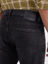Men Jeans Relaxed Fit Black Mid Rise