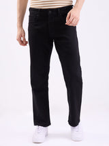 Men Jeans Relaxed Fit Black Mid Rise