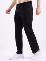 Men Jeans Relaxed Fit Black Mid Rise