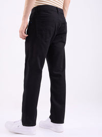 Men Jeans Relaxed Fit Black Mid Rise