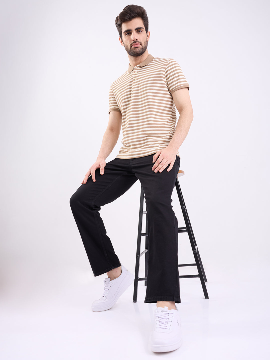 Men Jeans Relaxed Fit Black Mid Rise
