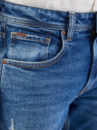 Men Jeans Relaxed Fit Blue Mid Rise
