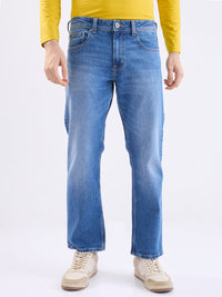 Men Jeans Relaxed Fit Blue Mid Rise