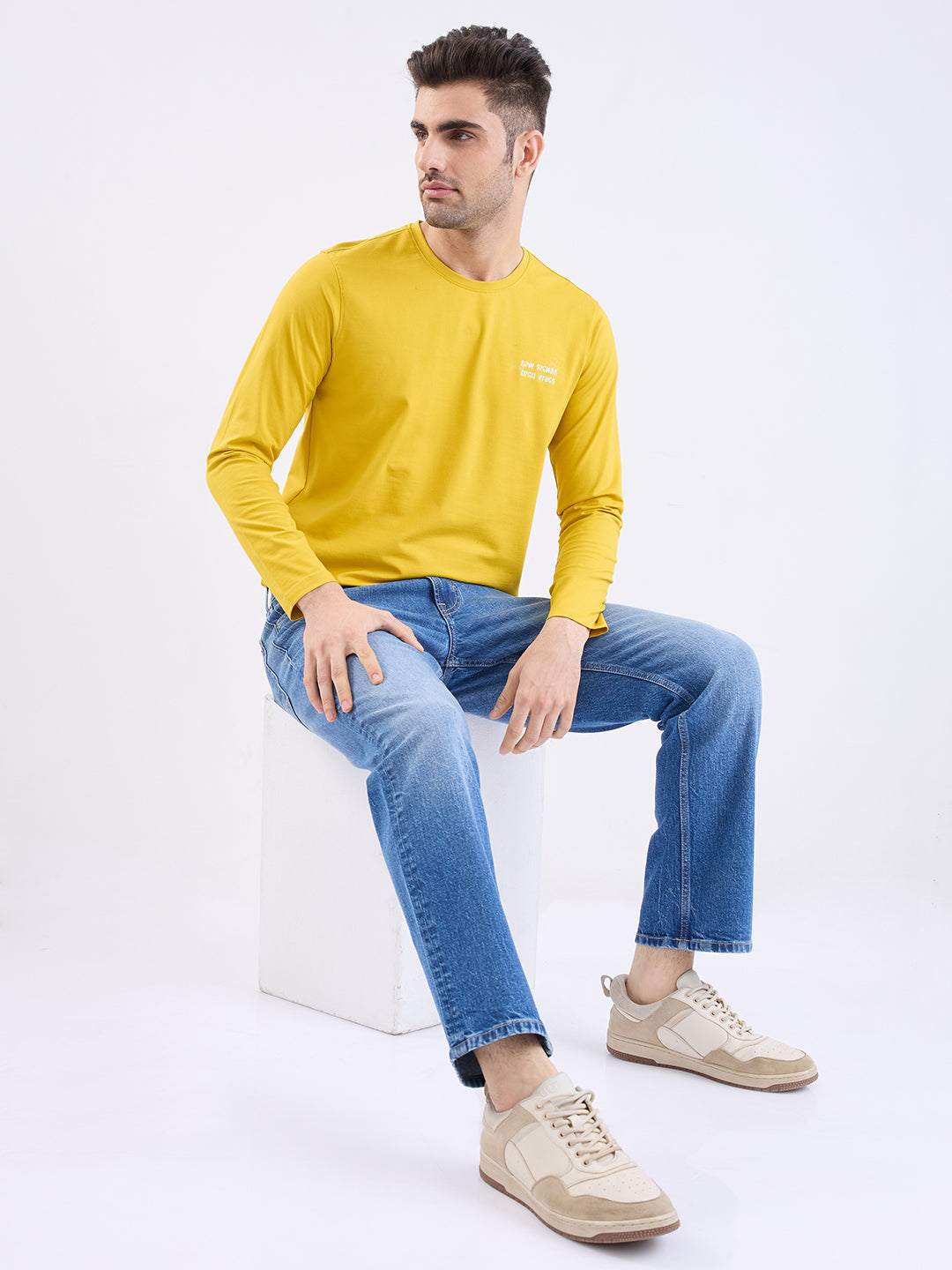 Spykar Mid Blue Mid Rise Comfort Fit Casual Jeans For Men