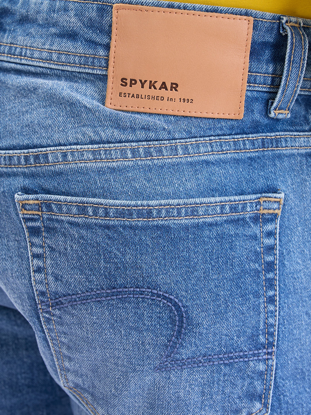 Spykar Mid Blue Mid Rise Comfort Fit Casual Jeans For Men