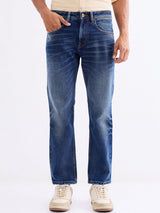 Men Jeans Relaxed Fit Blue Mid Rise
