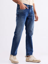 Men Jeans Relaxed Fit Blue Mid Rise
