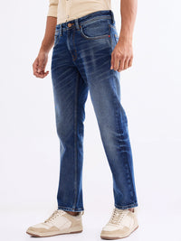 Men Jeans Relaxed Fit Blue Mid Rise