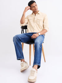 Men Jeans Relaxed Fit Blue Mid Rise