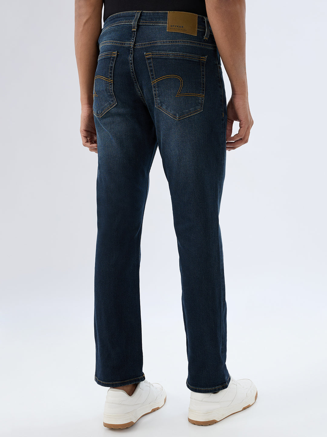 Spykar Vintage Blue Comfort Fit Mid Rise Jeans For Men