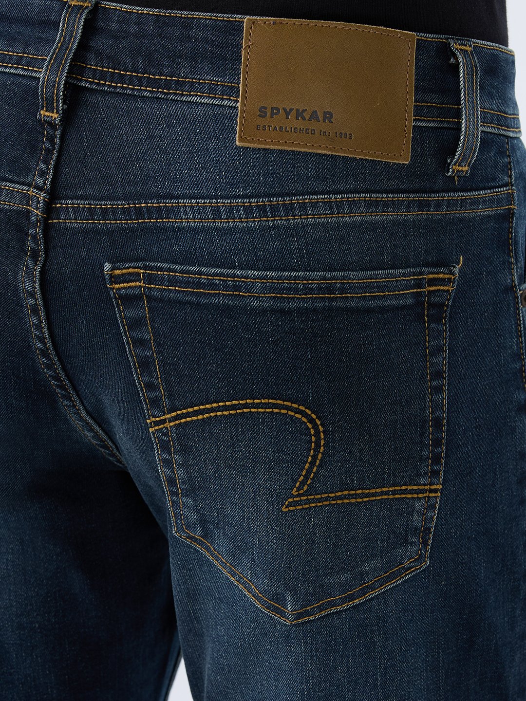Spykar Vintage Blue Comfort Fit Mid Rise Jeans For Men
