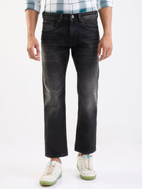 Men Jeans Relaxed Fit Black Mid Rise