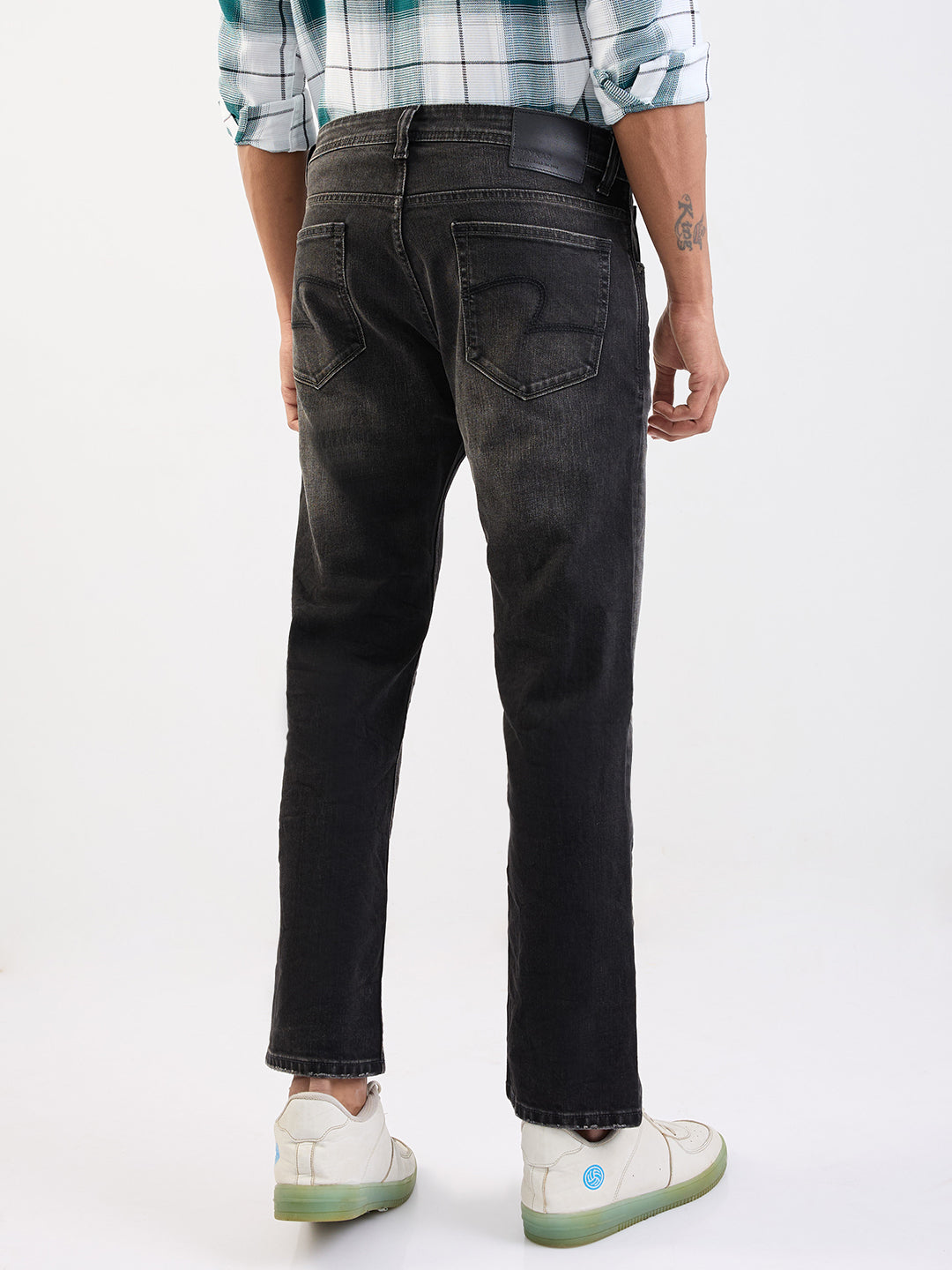 Spykar Carbon Black Mid Rise Comfort Fit Casual Jeans For Men