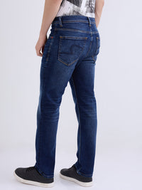 Men Jeans Relaxed Fit Dark Blue Mid Rise