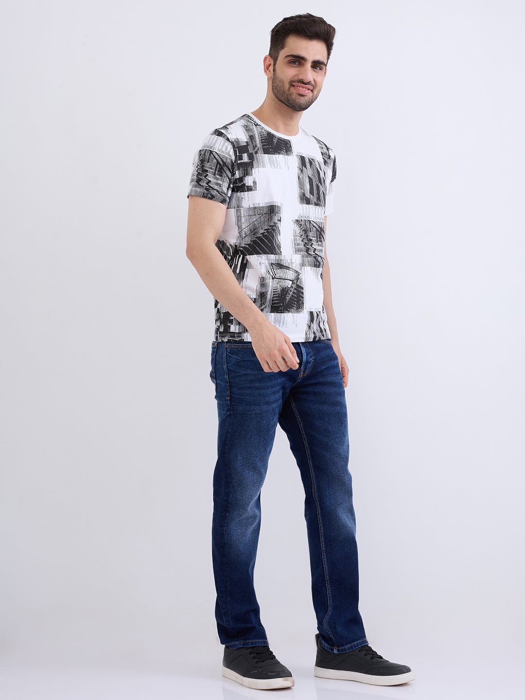Spykar Dark Blue Mid Rise Comfort Fit Casual Jeans For Men