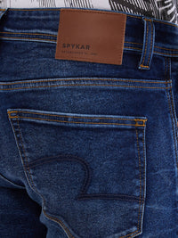 Men Jeans Relaxed Fit Dark Blue Mid Rise