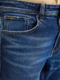 Men Jeans Relaxed Fit Dark Blue Mid Rise