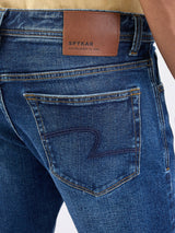 Men Jeans Relaxed Fit Dark Blue Mid Rise