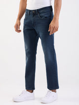 Men Jeans Relaxed Fit Dark Blue Mid Rise
