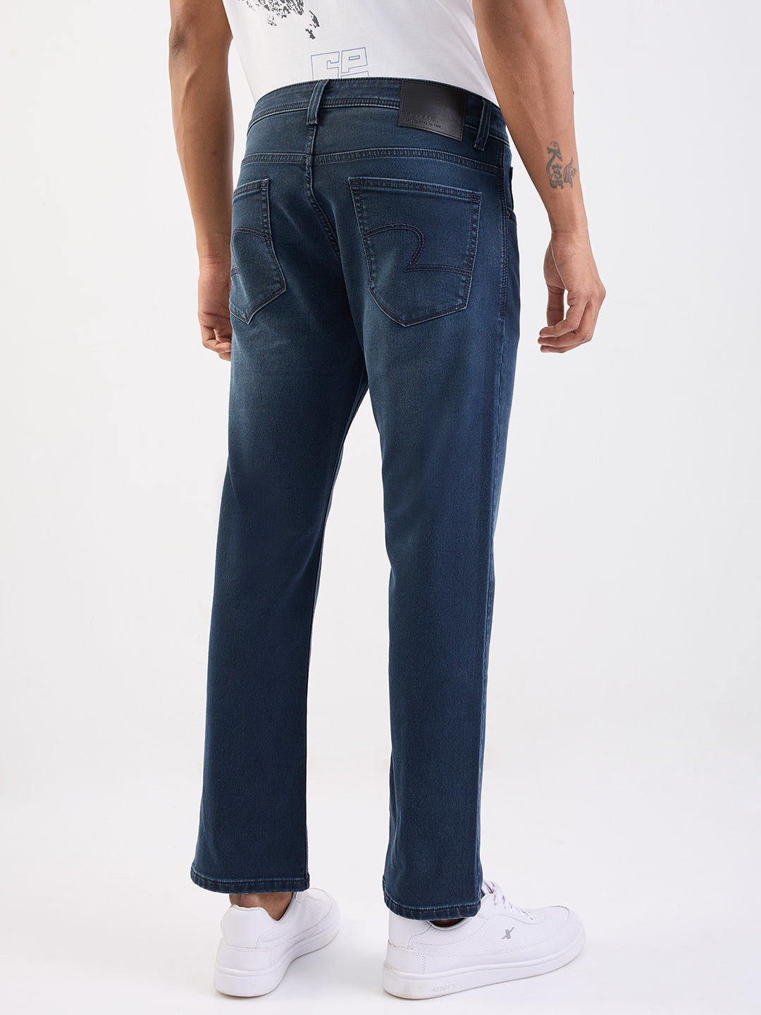 Spykar Dark Blue Mid Rise Comfort Fit Casual Jeans For Men