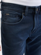 Men Jeans Relaxed Fit Dark Blue Mid Rise