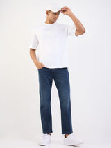 Men Jeans Relaxed Fit Dark Blue Mid Rise