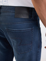 Men Jeans Relaxed Fit Dark Blue Mid Rise