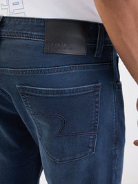 Men Jeans Relaxed Fit Dark Blue Mid Rise