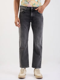 Men Jeans Relaxed Fit Black Mid Rise