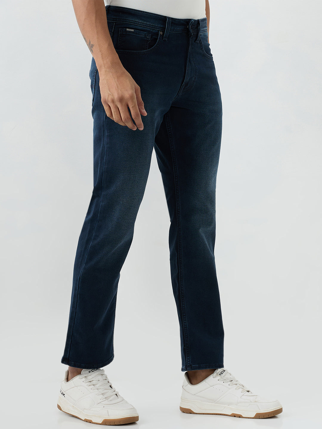 Men Jeans Comfort Fit Blue Mid Rise