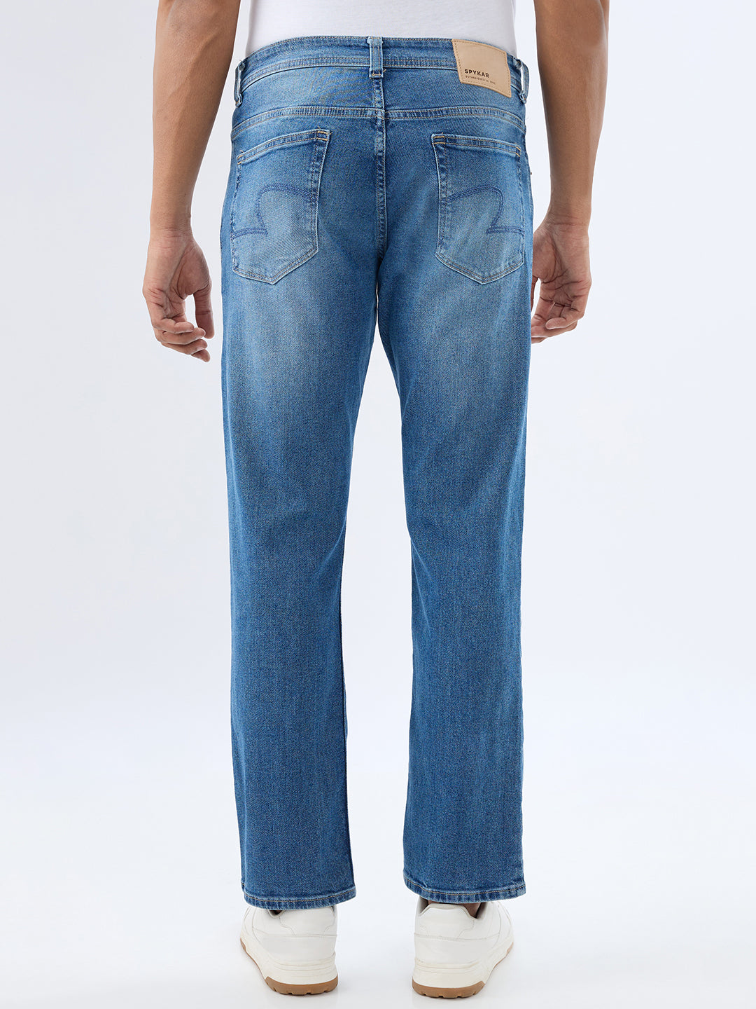 Spykar Mid Blue Comfort Fit Mid Rise Jeans For Men