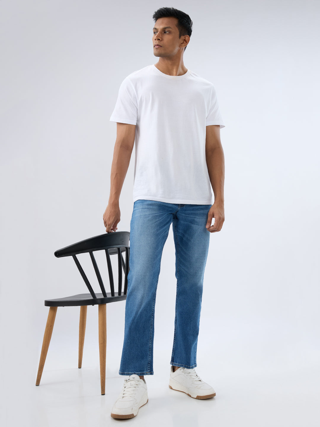 Spykar Mid Blue Comfort Fit Mid Rise Jeans For Men