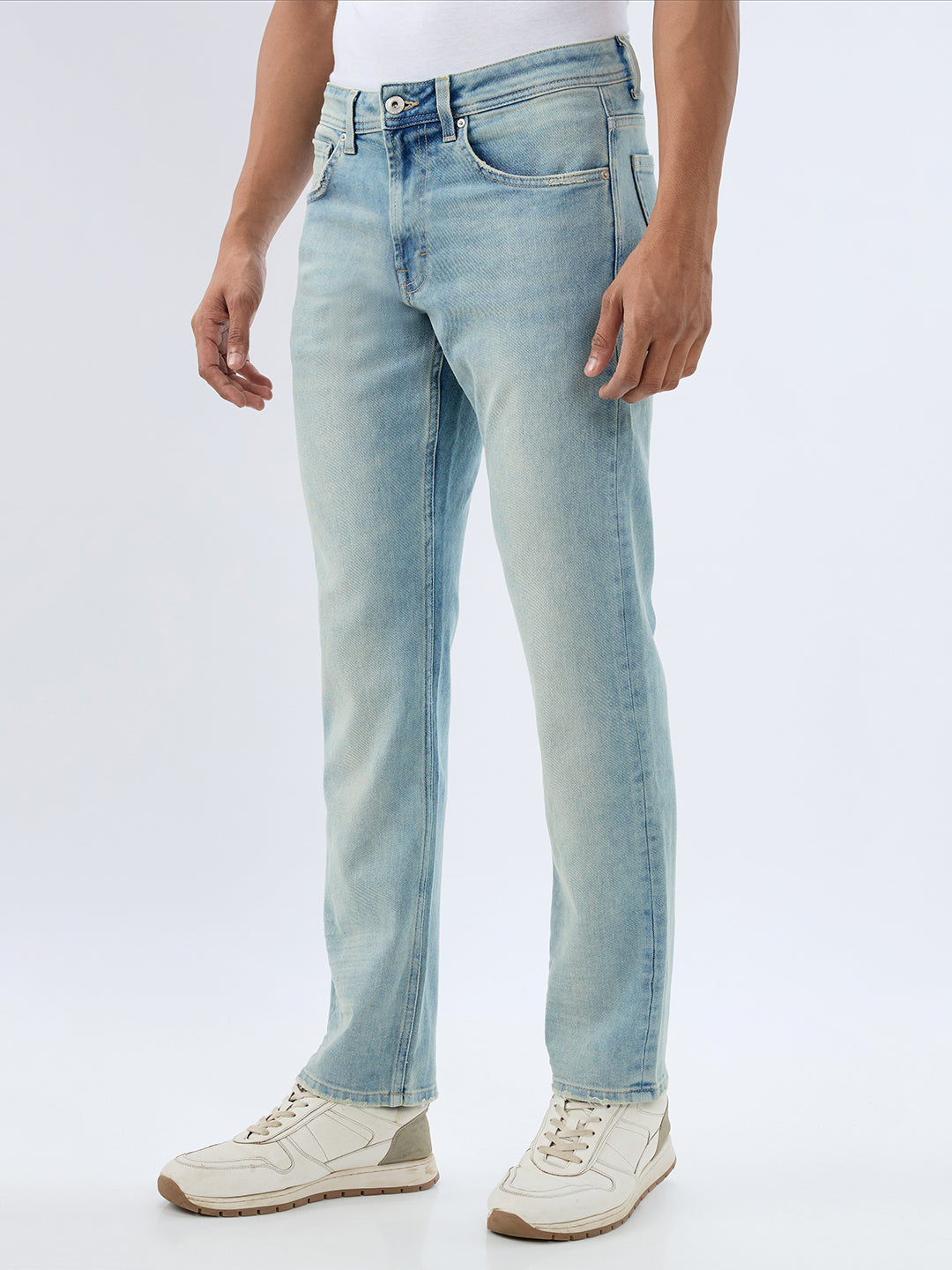 Spykar Vintage Blue Comfort Fit Mid Rise Jeans For Men