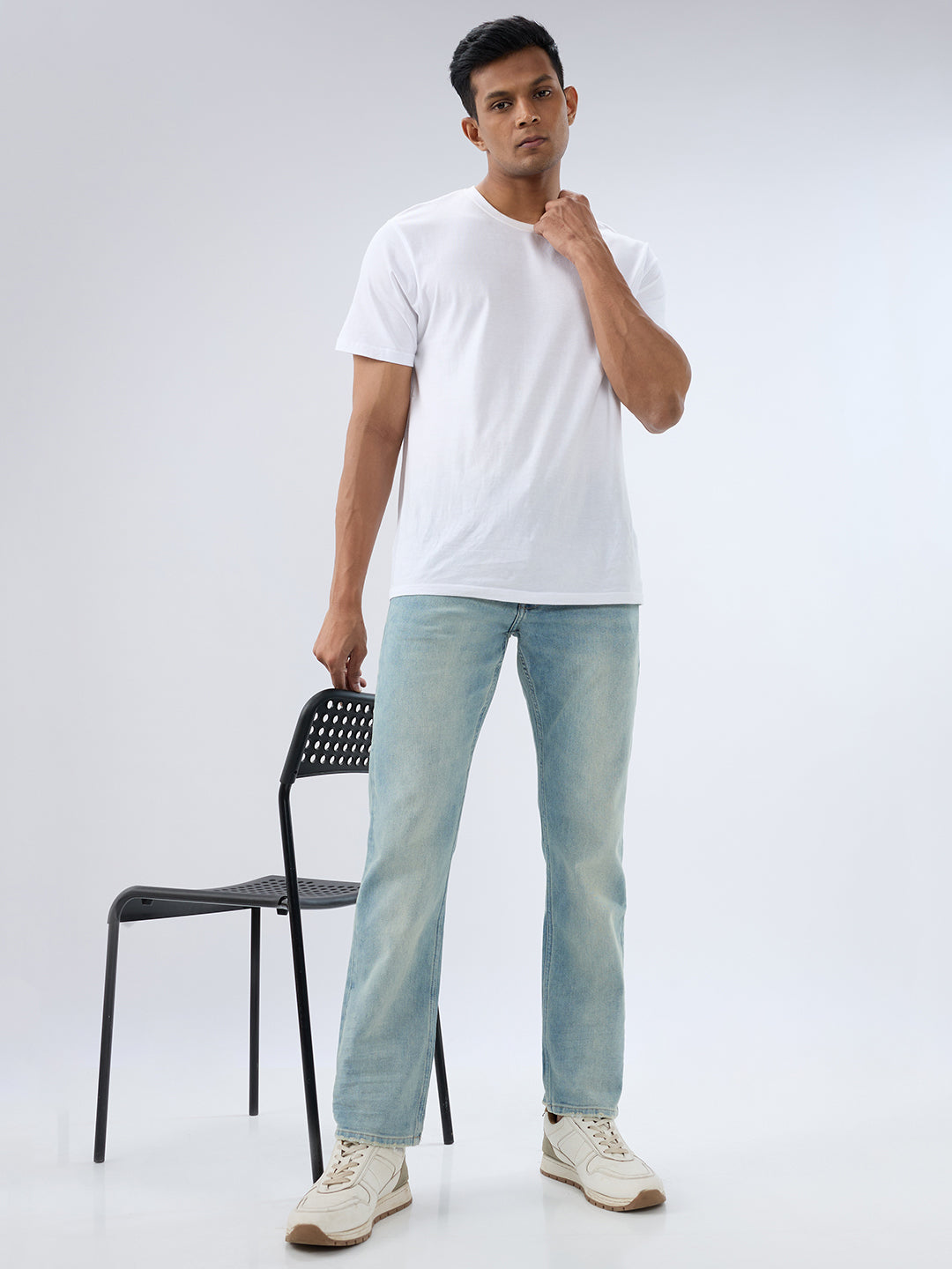 Spykar Vintage Blue Comfort Fit Mid Rise Jeans For Men