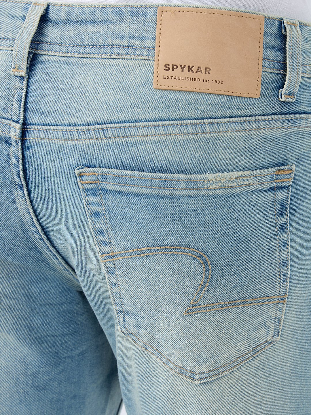 Spykar Vintage Blue Comfort Fit Mid Rise Jeans For Men